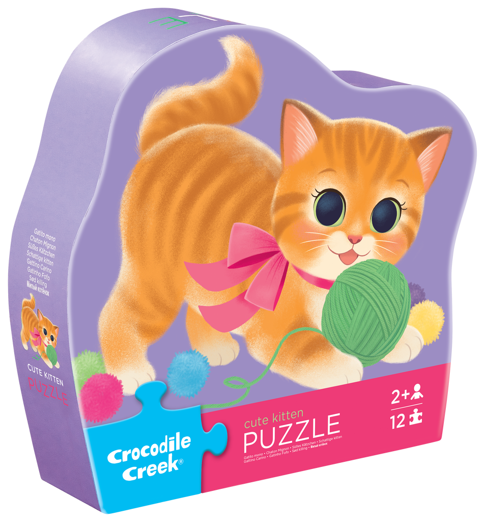 12-Pc Mini Puzzle - Cute Kitten – Crocodile Creek