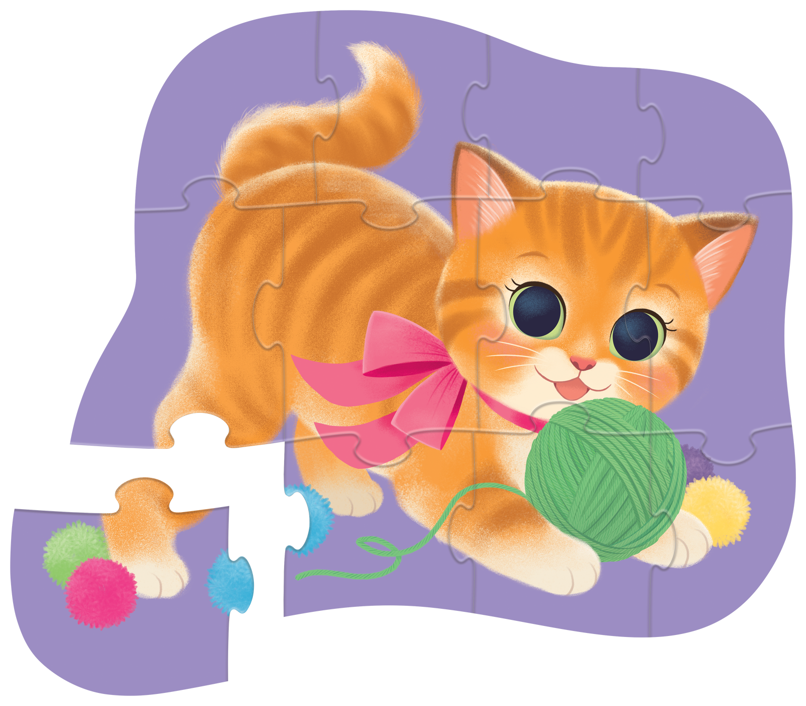 12-Pc Mini Puzzle - Cute Kitten