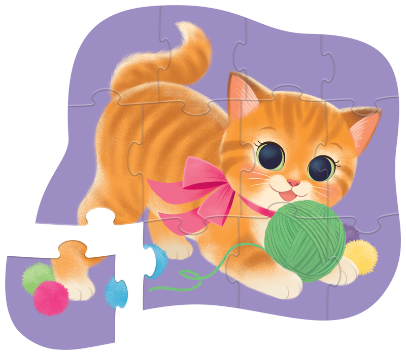12-Pc Mini Puzzle - Cute Kitten