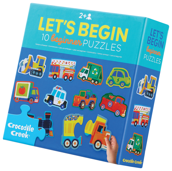 【未使用】ワニのJIGPUZZ BOOKS 朝霧高原の証言 Let's Begin 2-Piece Box Puzzle - Vehicles – Crocodile Creek