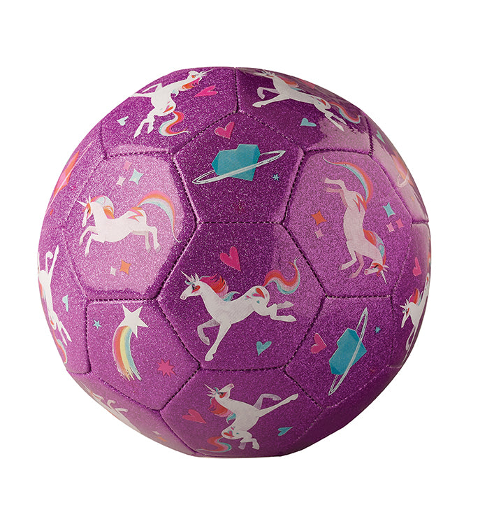 Crocodile Creek Glitter Butterfly Soccer Ball - 5.5 Inch PVC-Free Play Ball For Kids