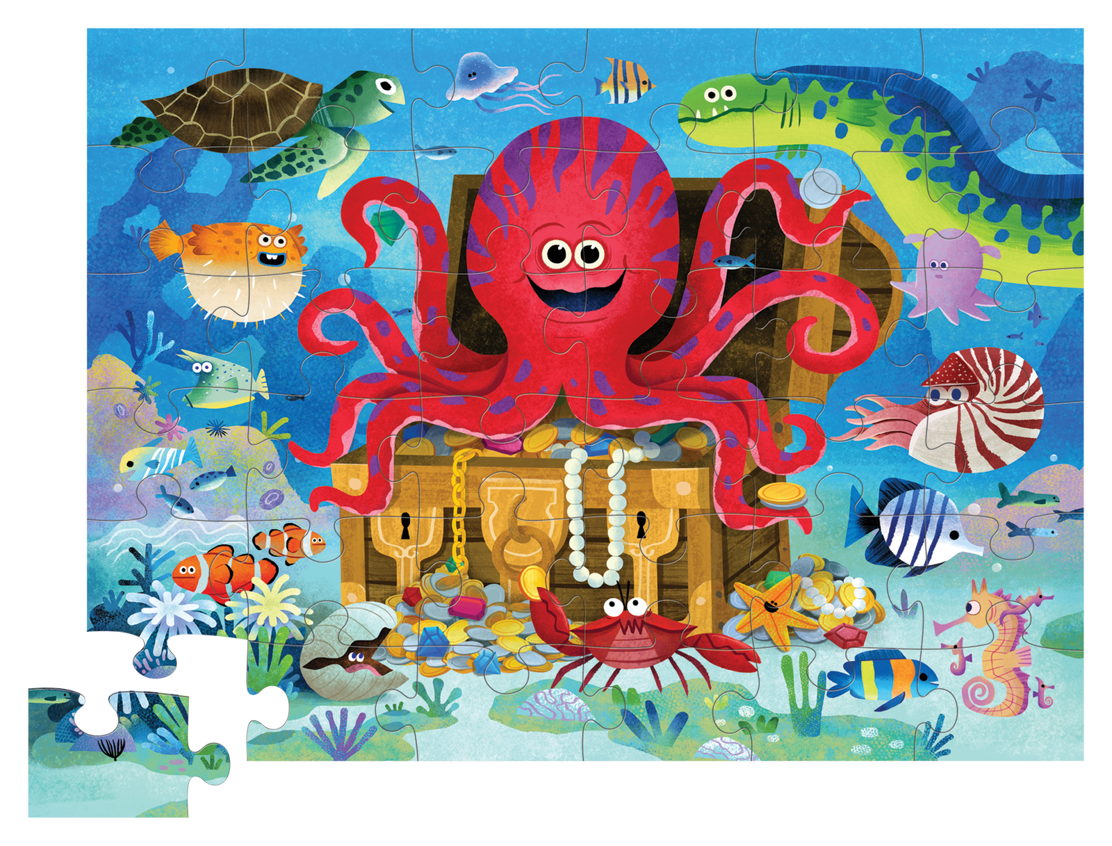 36-Pc Puzzle - Octopus Treasure