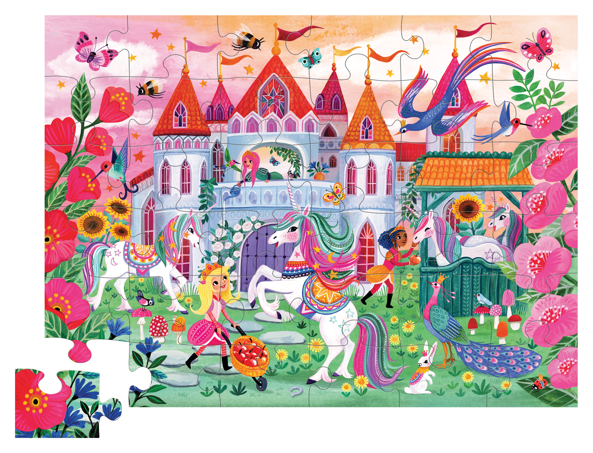 36-Pc Puzzle - Unicorn Castle – Crocodile Creek