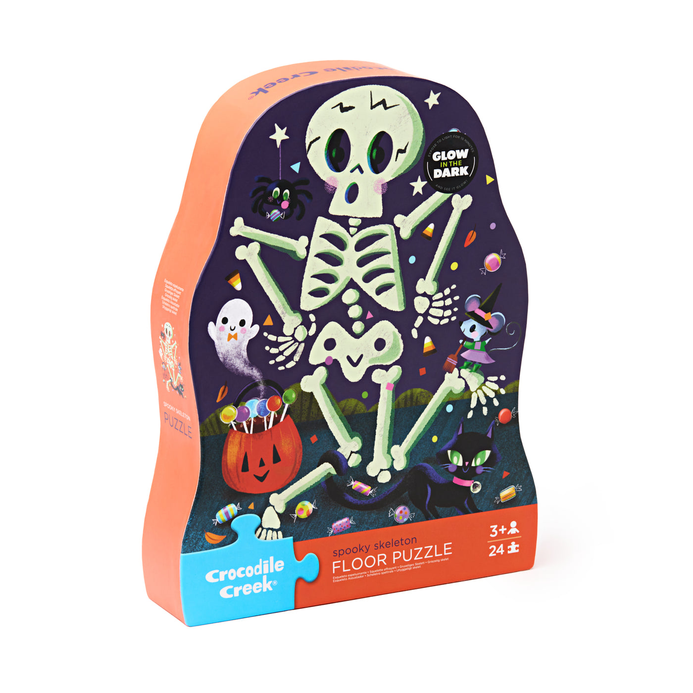 24 Pc Shape Box Puzzle / Spooky Skeleton - Glows in the Dark!