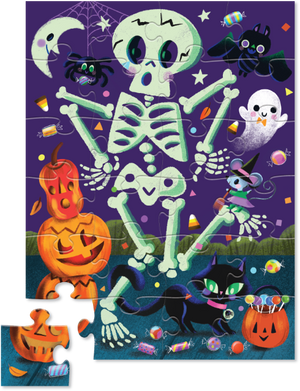 24 Pc Shape Box Puzzle / Spooky Skeleton - Glows in the Dark!