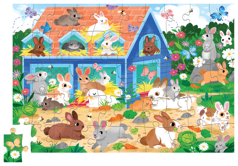 50 Pc Flat House Puzzle - Bunny House