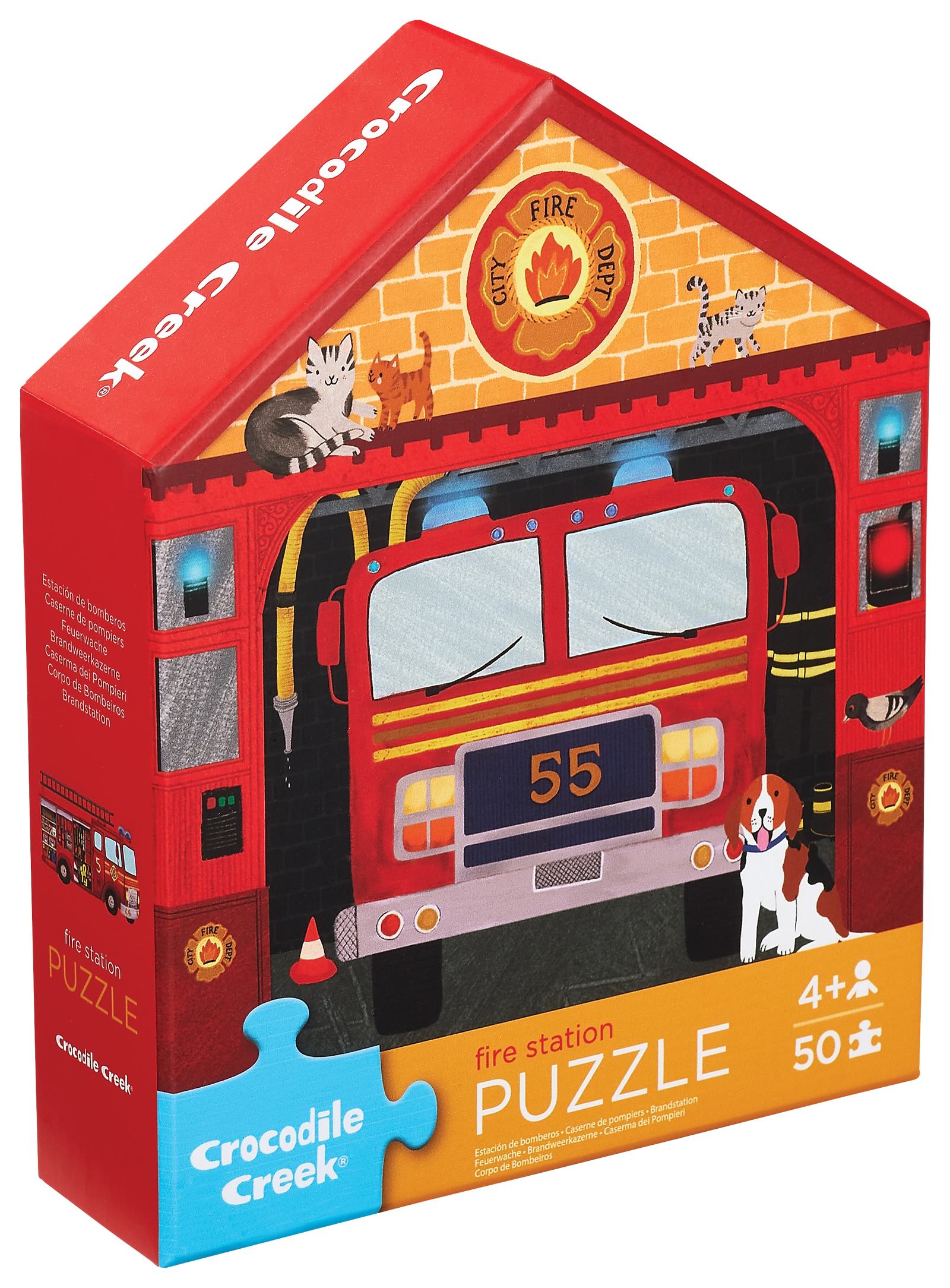 50 Pc Flat House Puzzle - Fire House