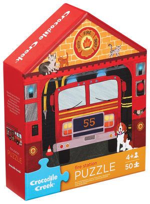 50 Pc Flat House Puzzle - Fire House