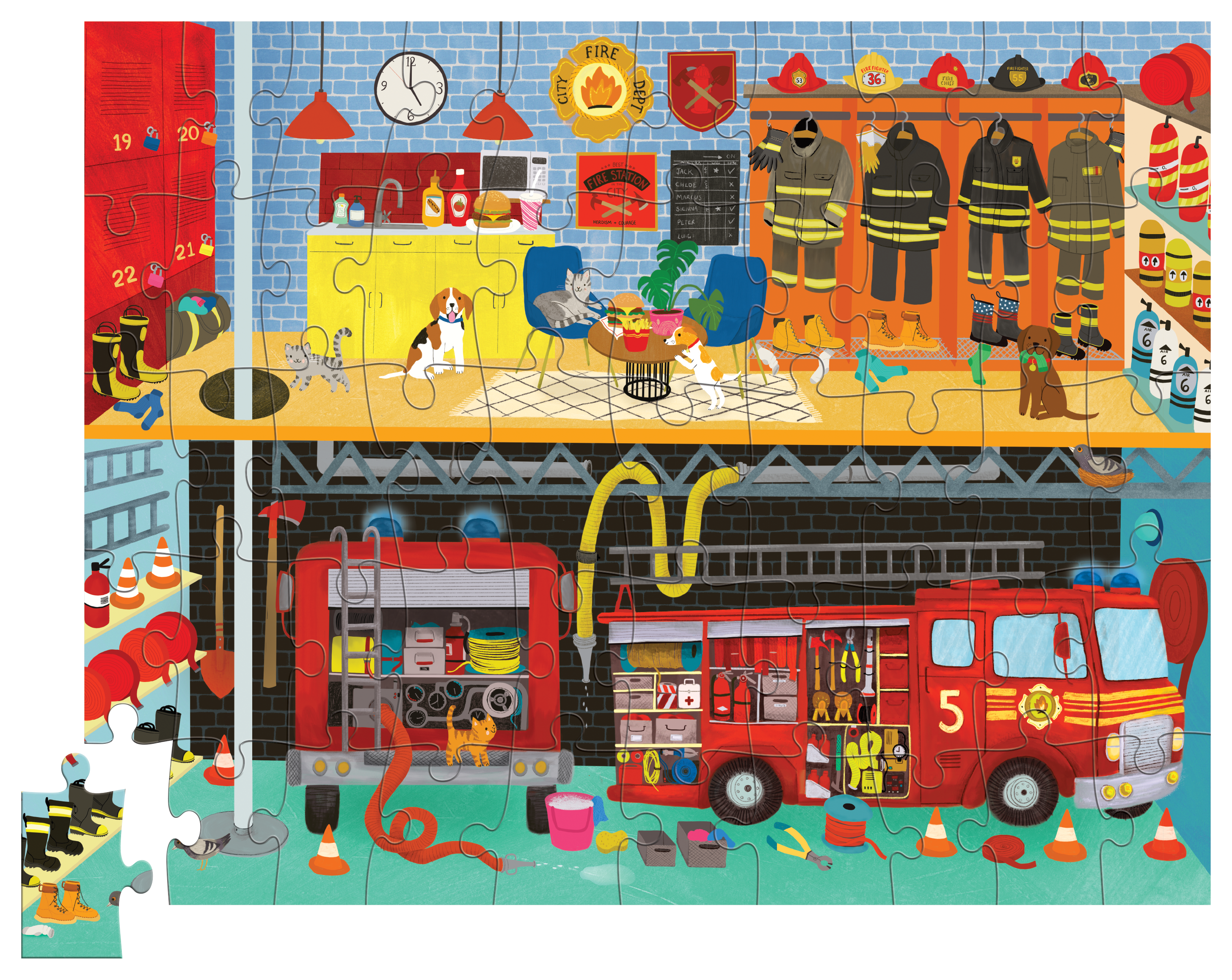 50 Pc Flat House Puzzle - Fire House – Crocodile Creek