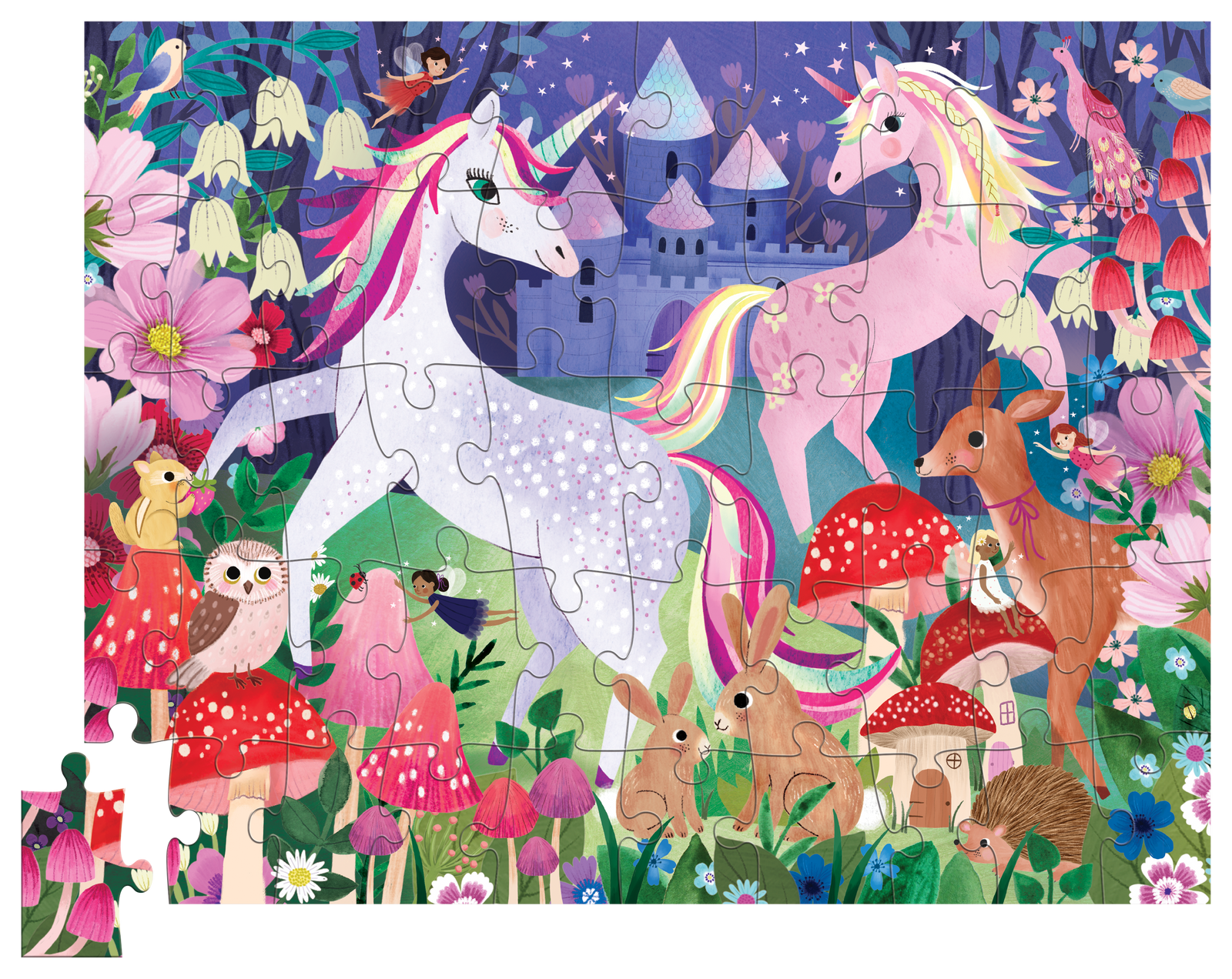 50 Pc Flat House Puzzle - Unicorn Castle