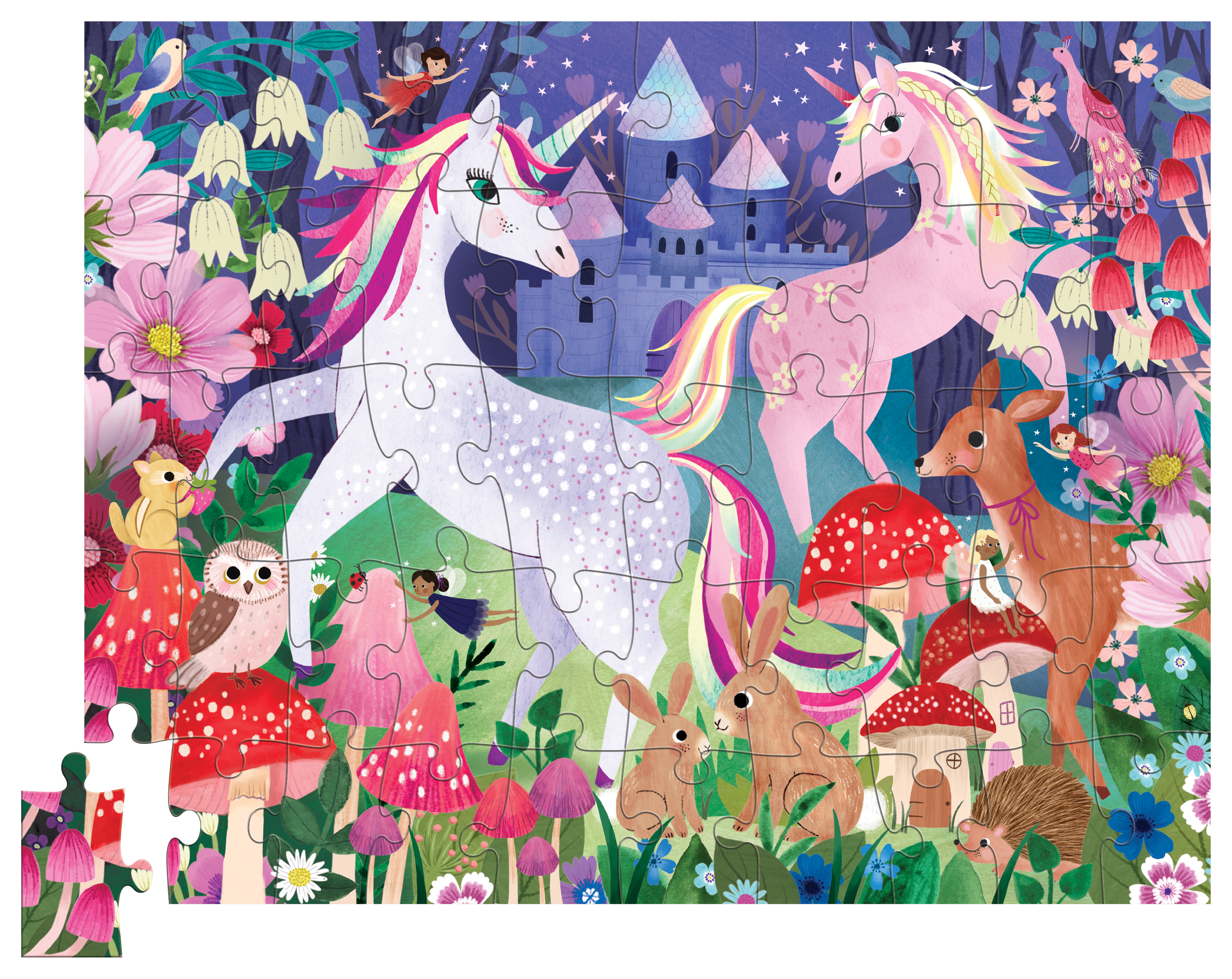 50 Pc Flat House Puzzle - Unicorn Castle – Crocodile Creek