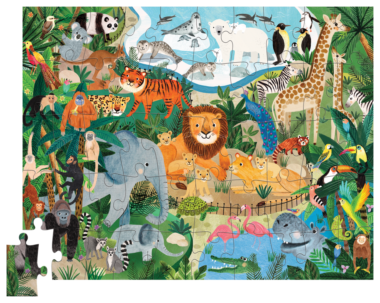 50 Pc Flat House Puzzle - Zoo
