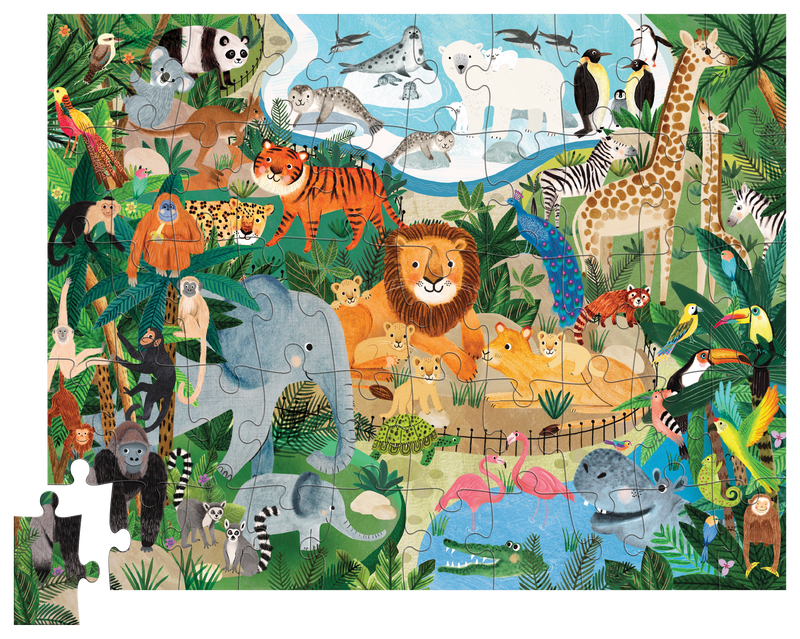 50 Pc Flat House Puzzle - Zoo