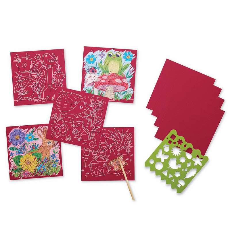 Sparkle Scratch Art - Garden