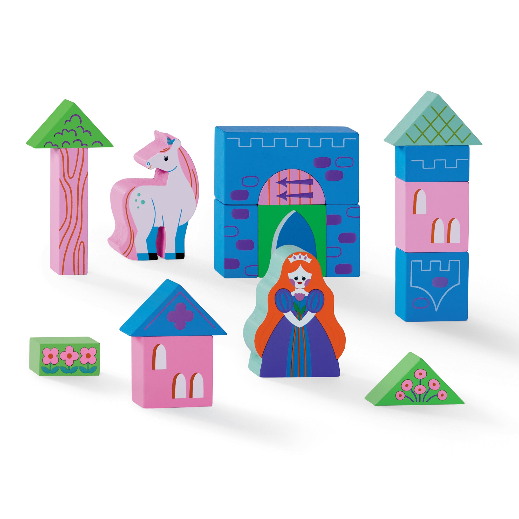 Build & Play Wood Blocks - Princess Palace – Crocodile Creek