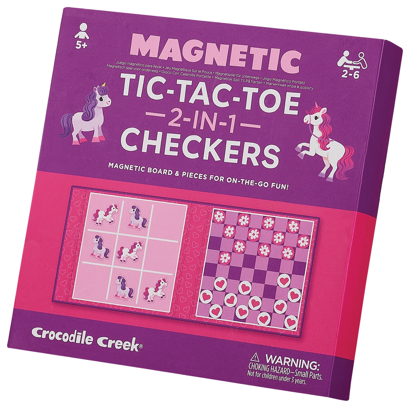 Magnetic Games/Tic Tac Toe & Checkers - Unicorn