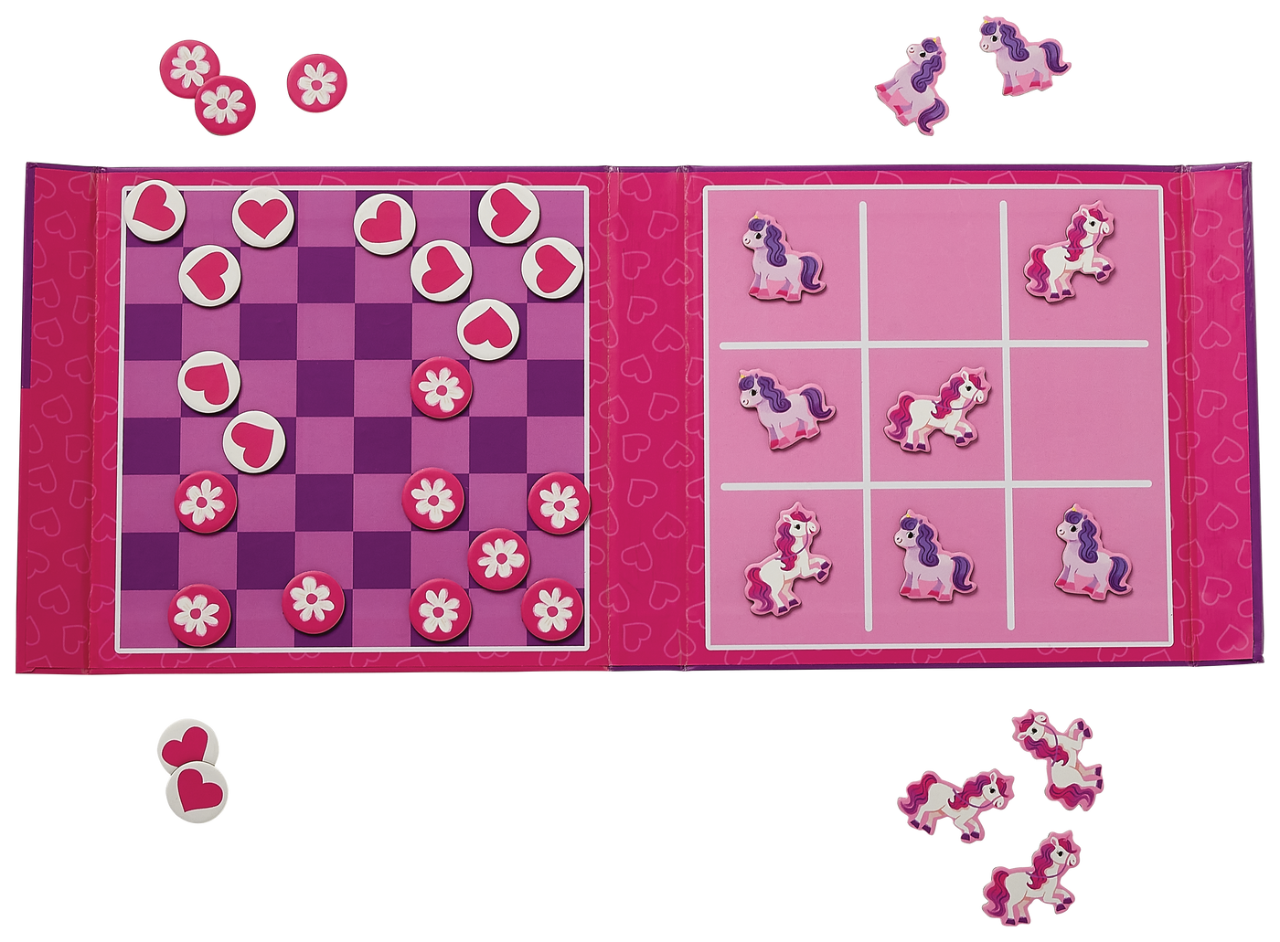Magnetic Games/Tic Tac Toe & Checkers - Unicorn