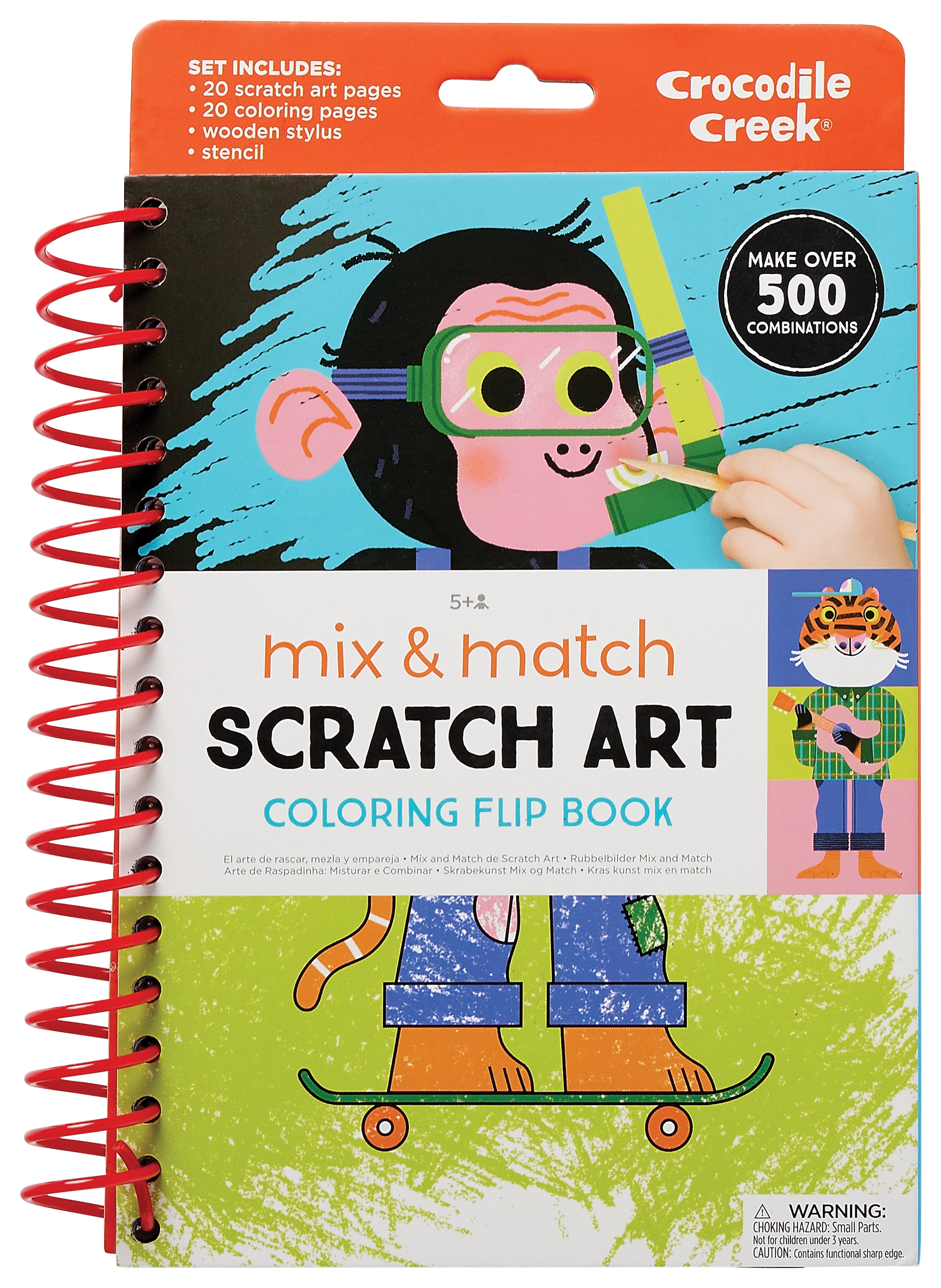 Mix & Match Scratch Art Coloring Flip Book - Animals