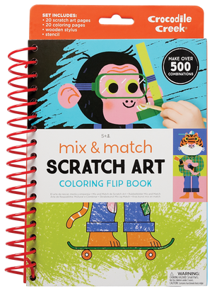 Mix & Match Scratch Art Coloring Flip Book - Animals