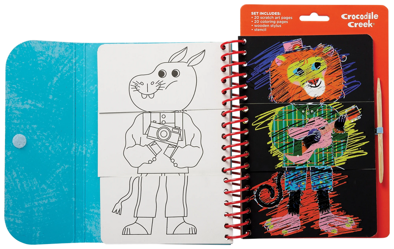 Mix & Match Scratch Art Coloring Flip Book - Animals