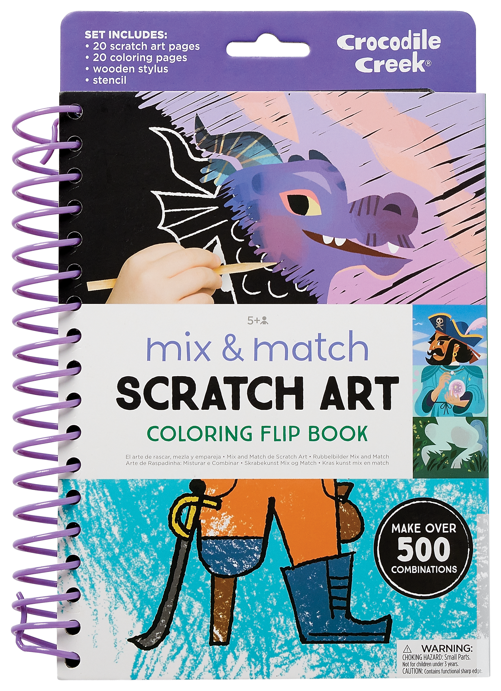 Mix & Match Scratch Art Coloring Flip Book - Fairytale Magic