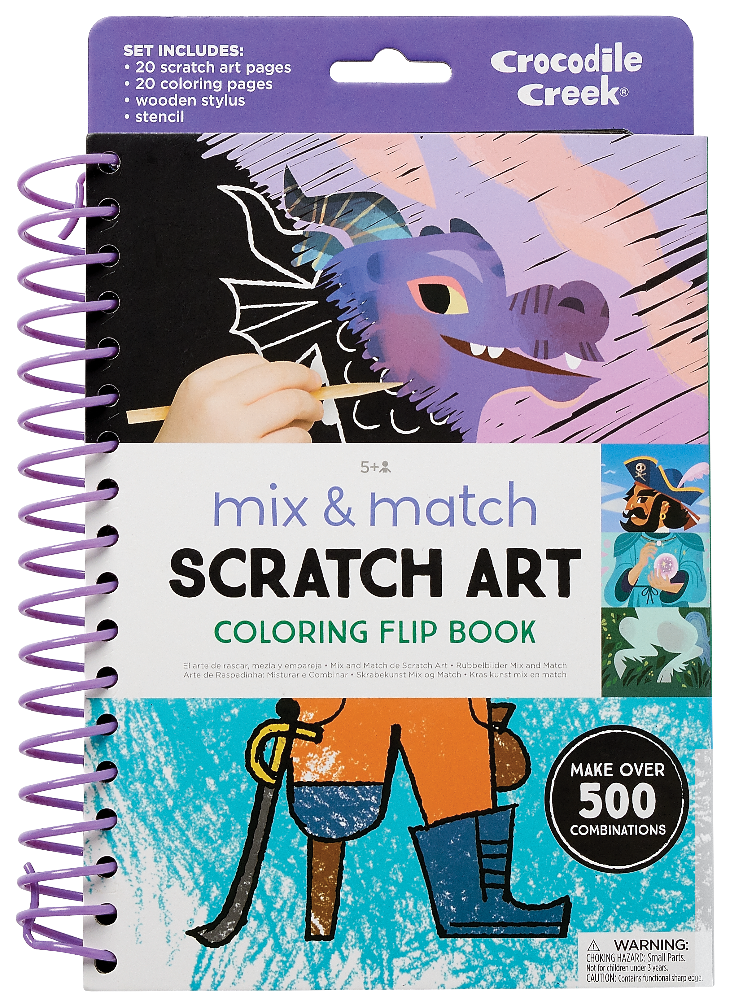 Mix & Match Scratch Art Coloring Flip Book - Fairytale Magic