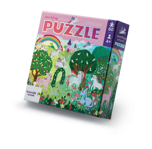 60-Piece Foil Puzzle - Sparkling Unicorn