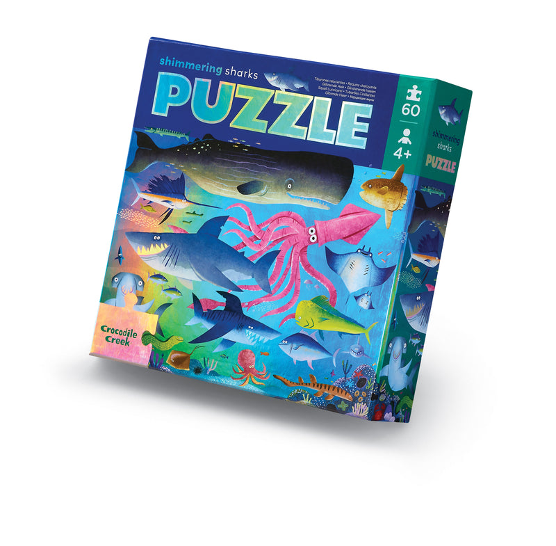60-Piece Foil Puzzle - Shimmering Sharks