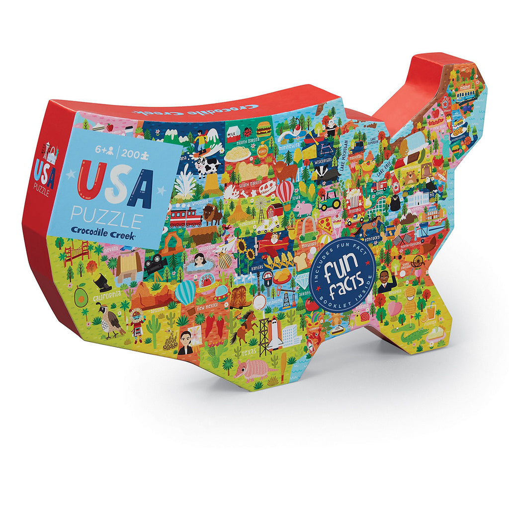 200-Piece Puzzle - USA Shaped Box – Crocodile Creek