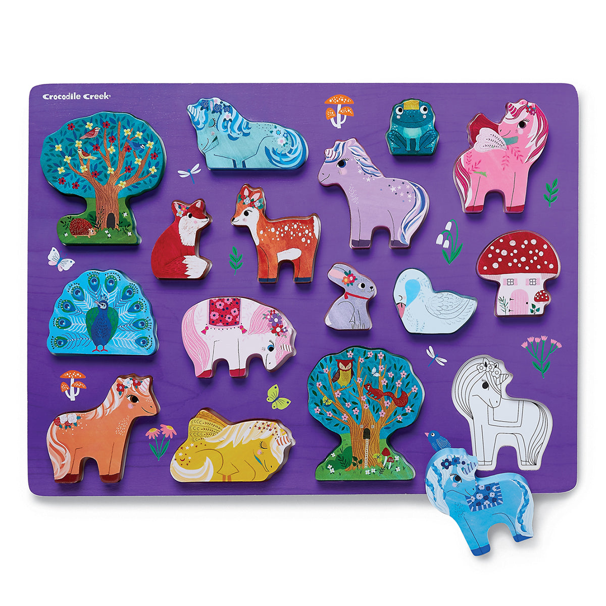 16-Piece Wood Puzzle - Unicorn Garden