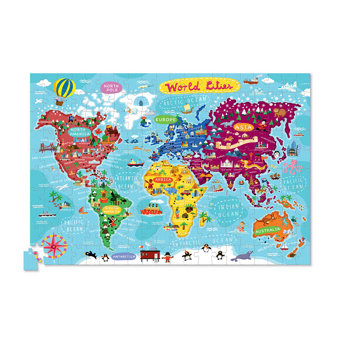 200-Piece Puzzle + Poster - World Cities