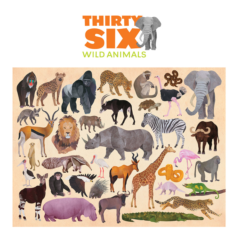100-Piece Puzzle - 36 Wild Animals